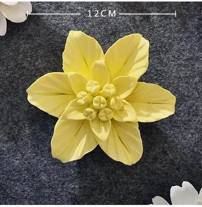 3D Ceramic Flower Wall Art – Aesthetic Home Accent