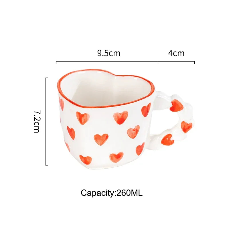 Heart Cup & Saucer โ Cute INS Style