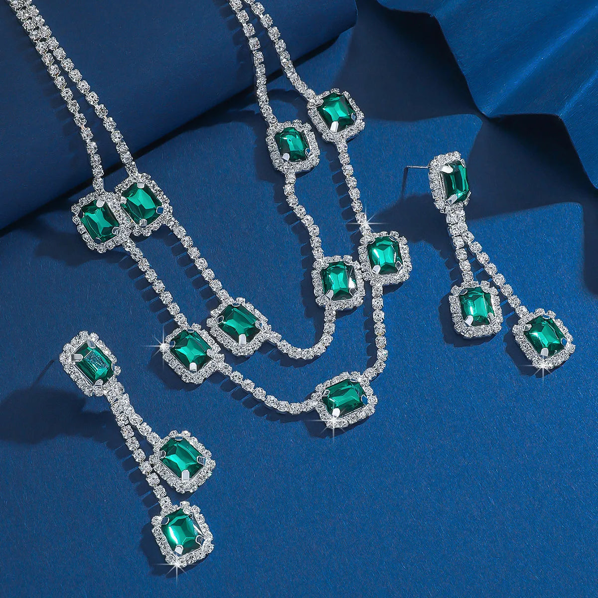 Crystal Jewelry Set (3-Piece) β Necklace & Earrings