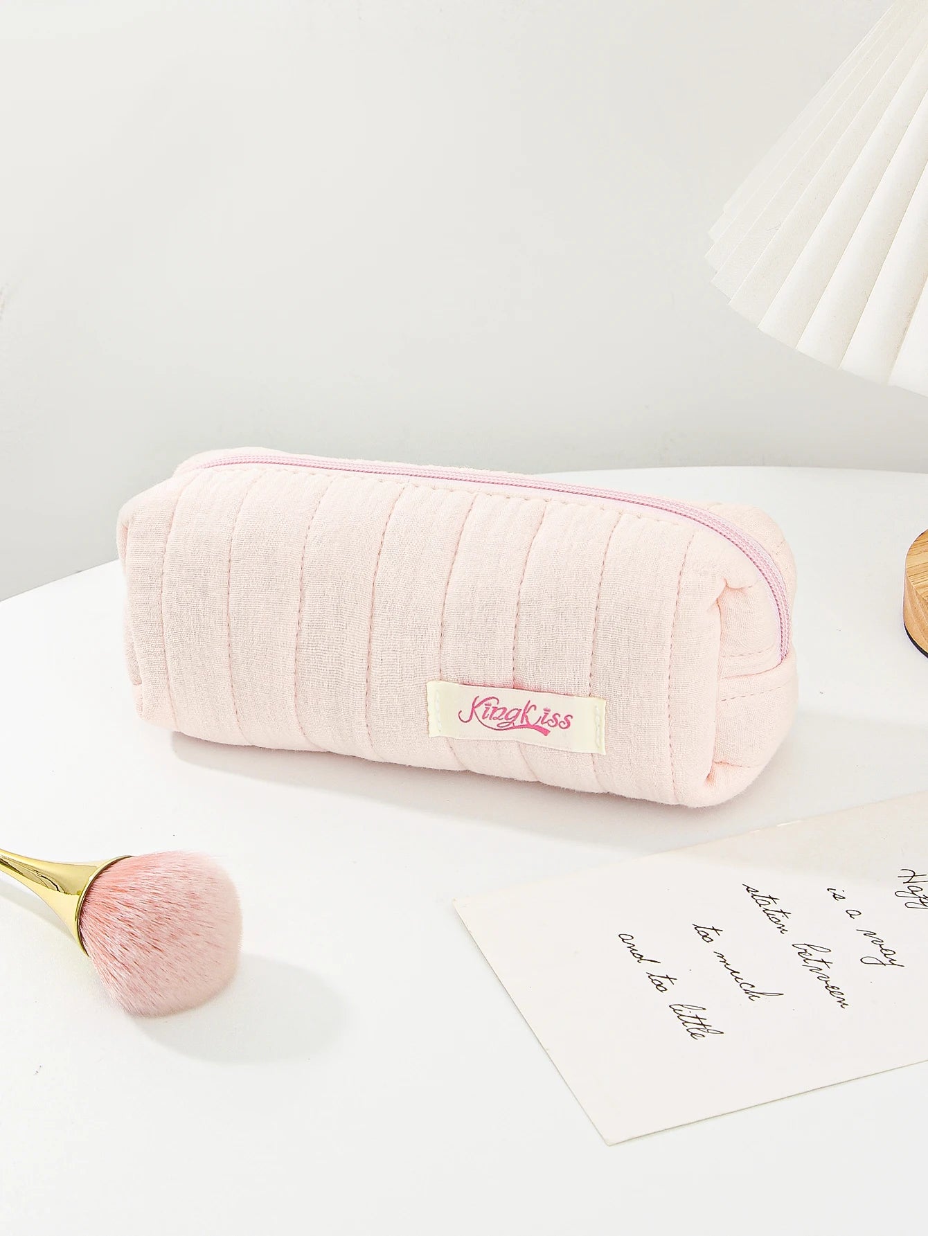 Pink Quilted Makeup Bag β Soft Travel Pouch