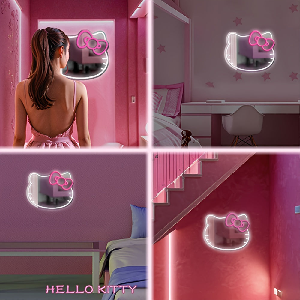 Cute Bow LED Neon Mirror β Adjustable Brightness