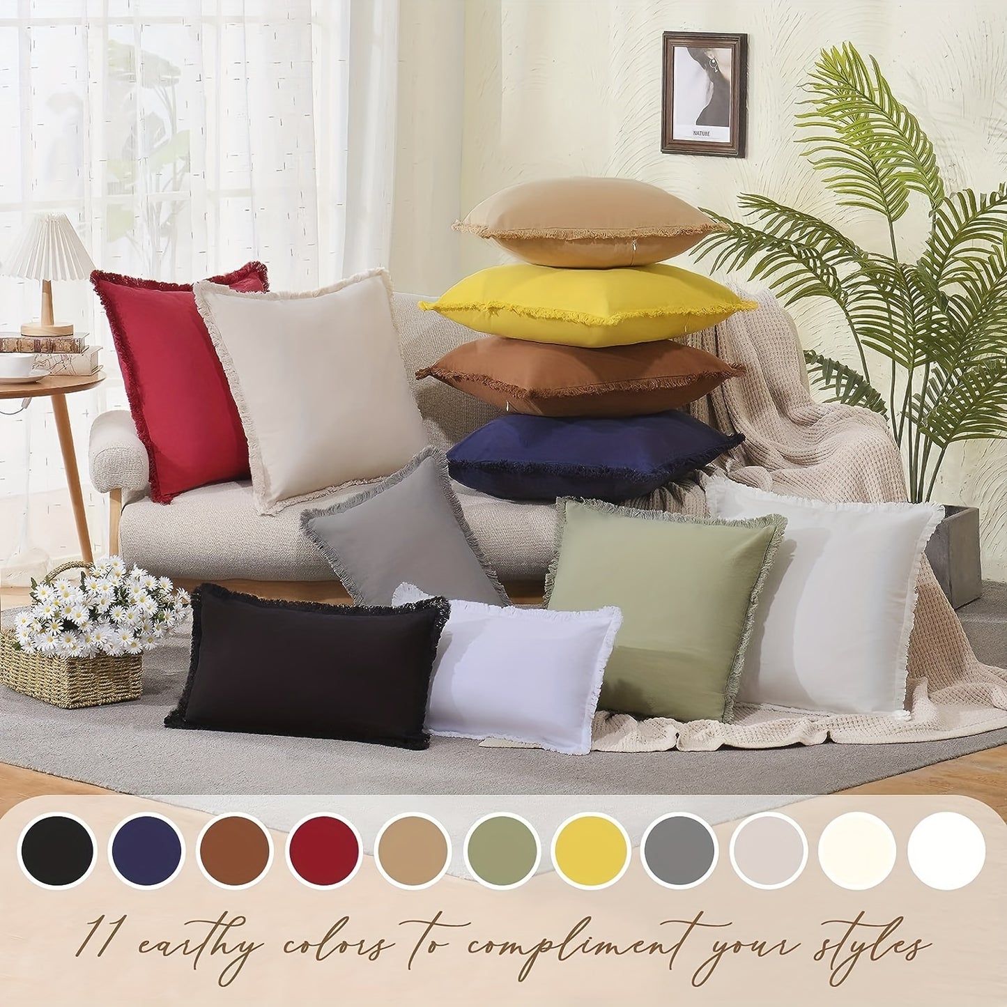 Ultra-Soft Boho Fringed Cushion Cover