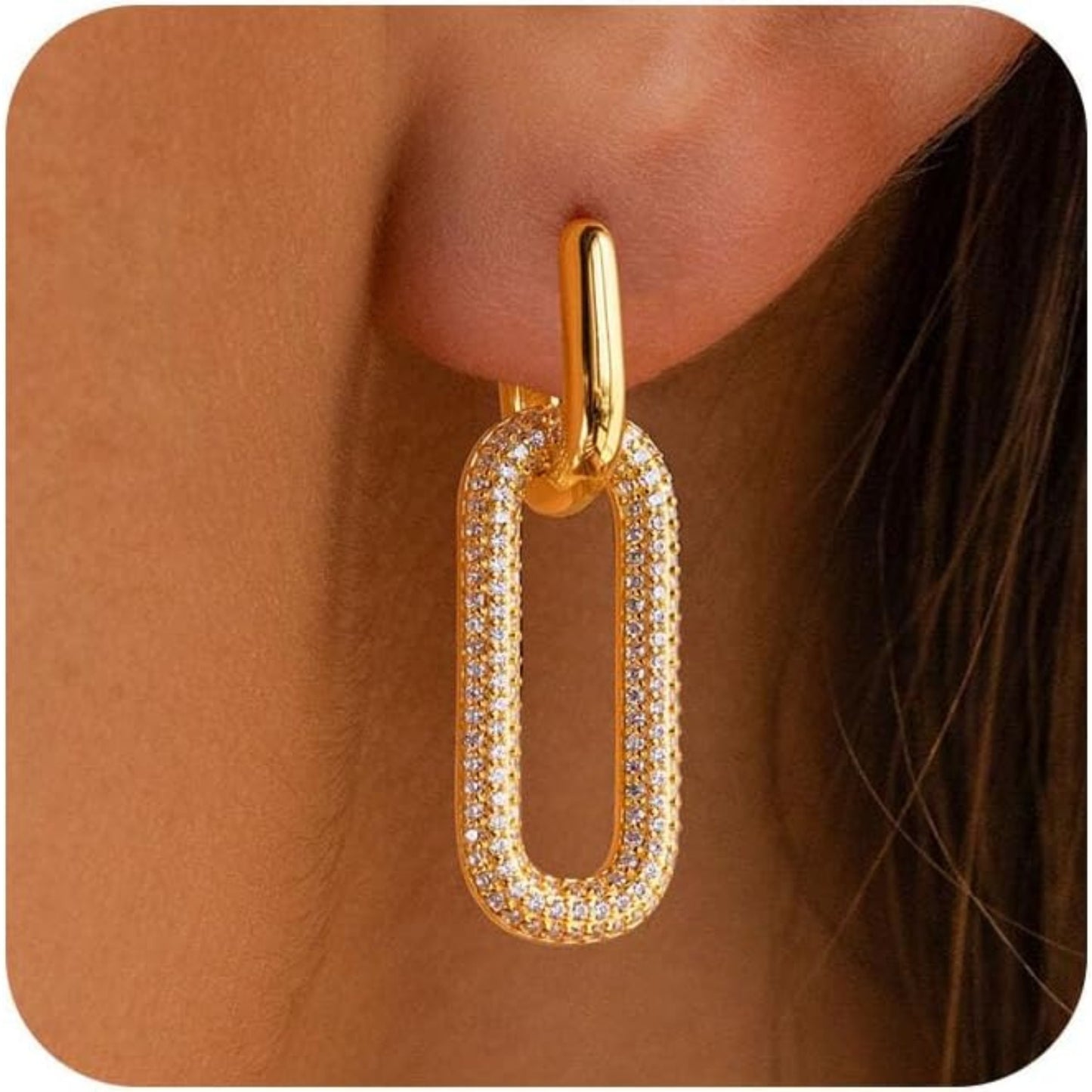 Paperclip Chain Hoop Earrings – Lightweight Trend