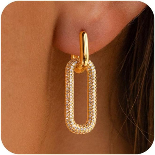 Paperclip Chain Hoop Earrings – Lightweight Trend