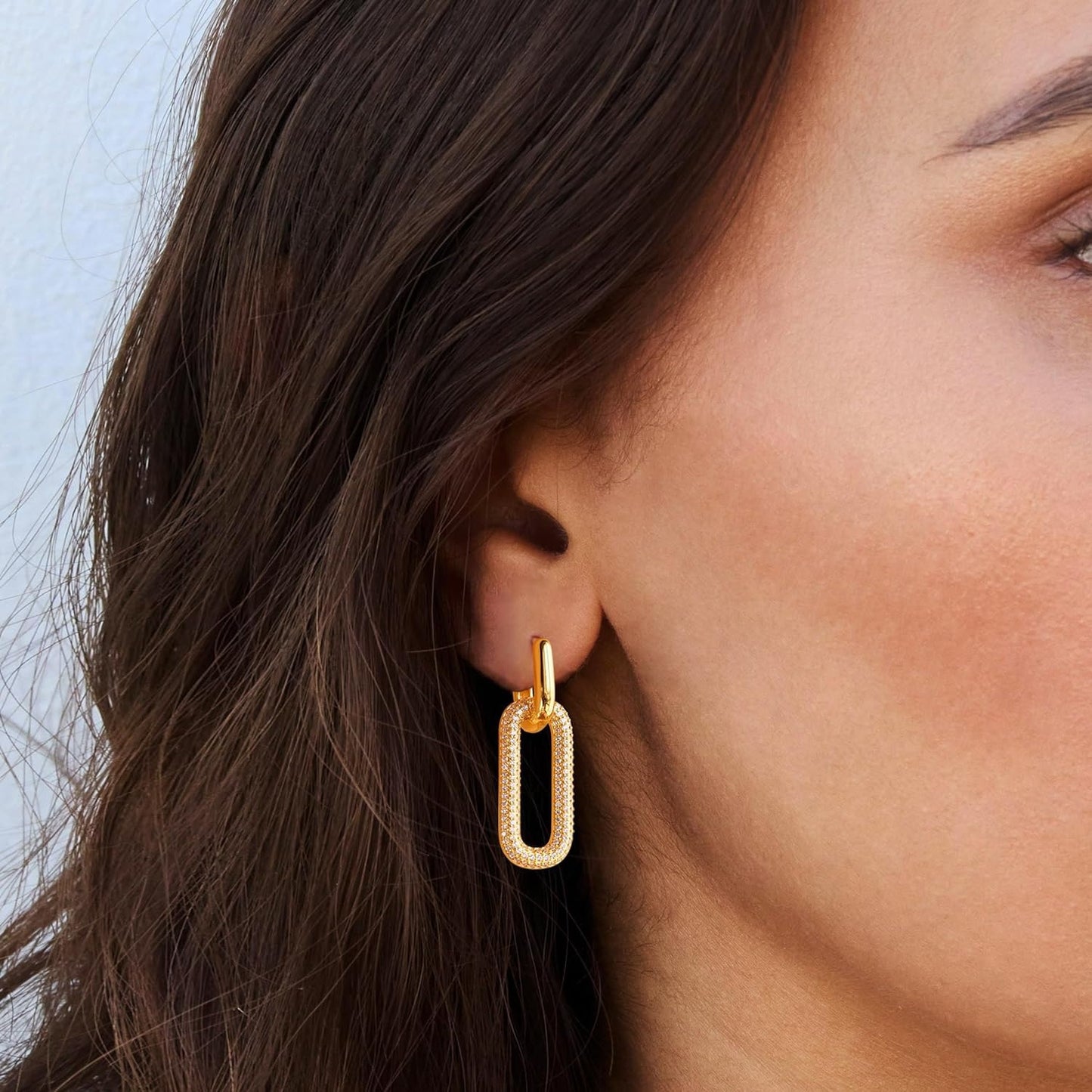 Paperclip Chain Hoop Earrings – Lightweight Trend