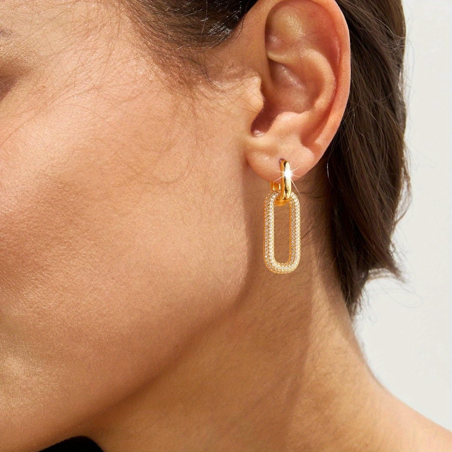 Paperclip Chain Hoop Earrings – Lightweight Trend