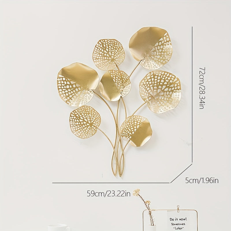 Golden Leaf Art Deco Wall Sign – Luxe Accent