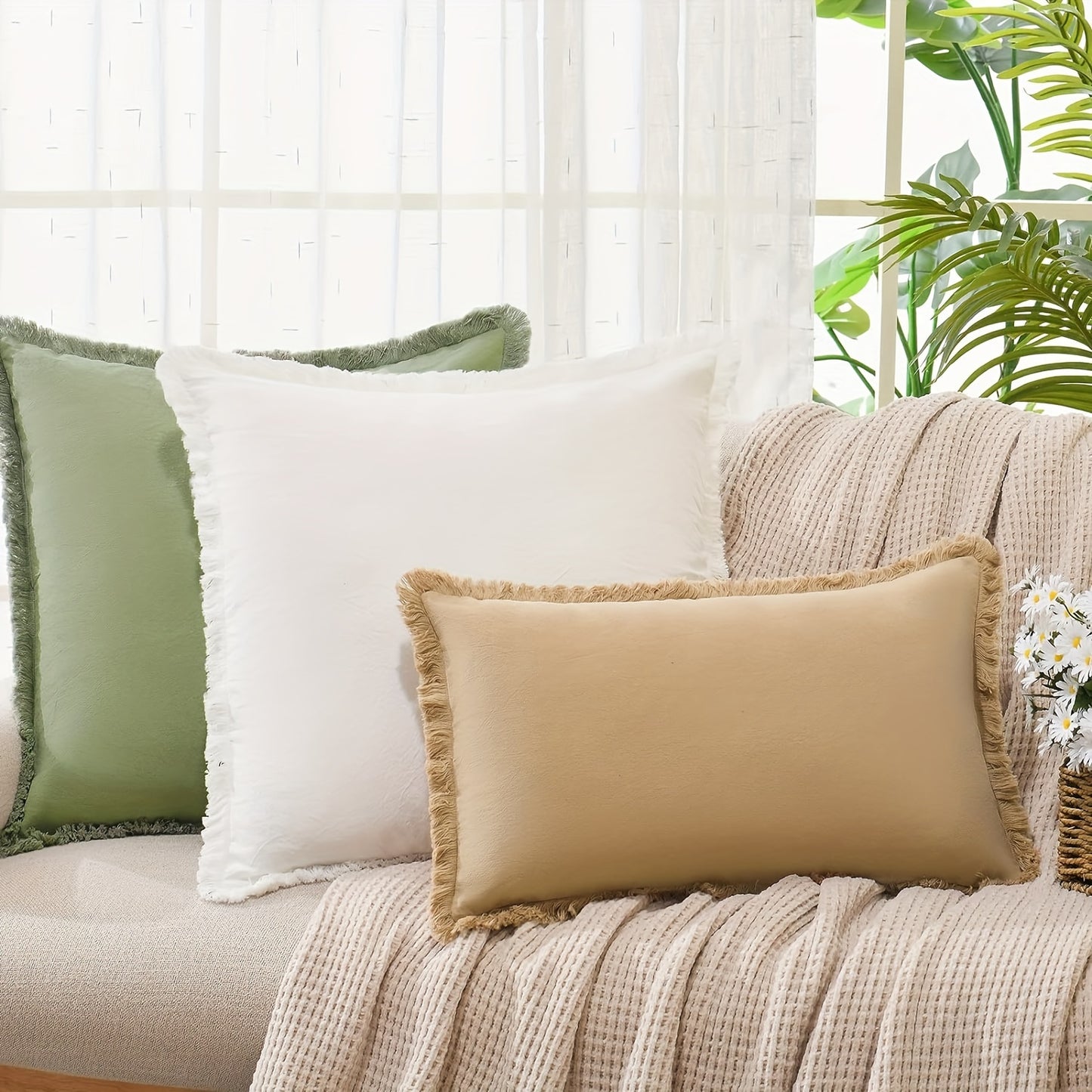 Ultra-Soft Boho Fringed Cushion Cover