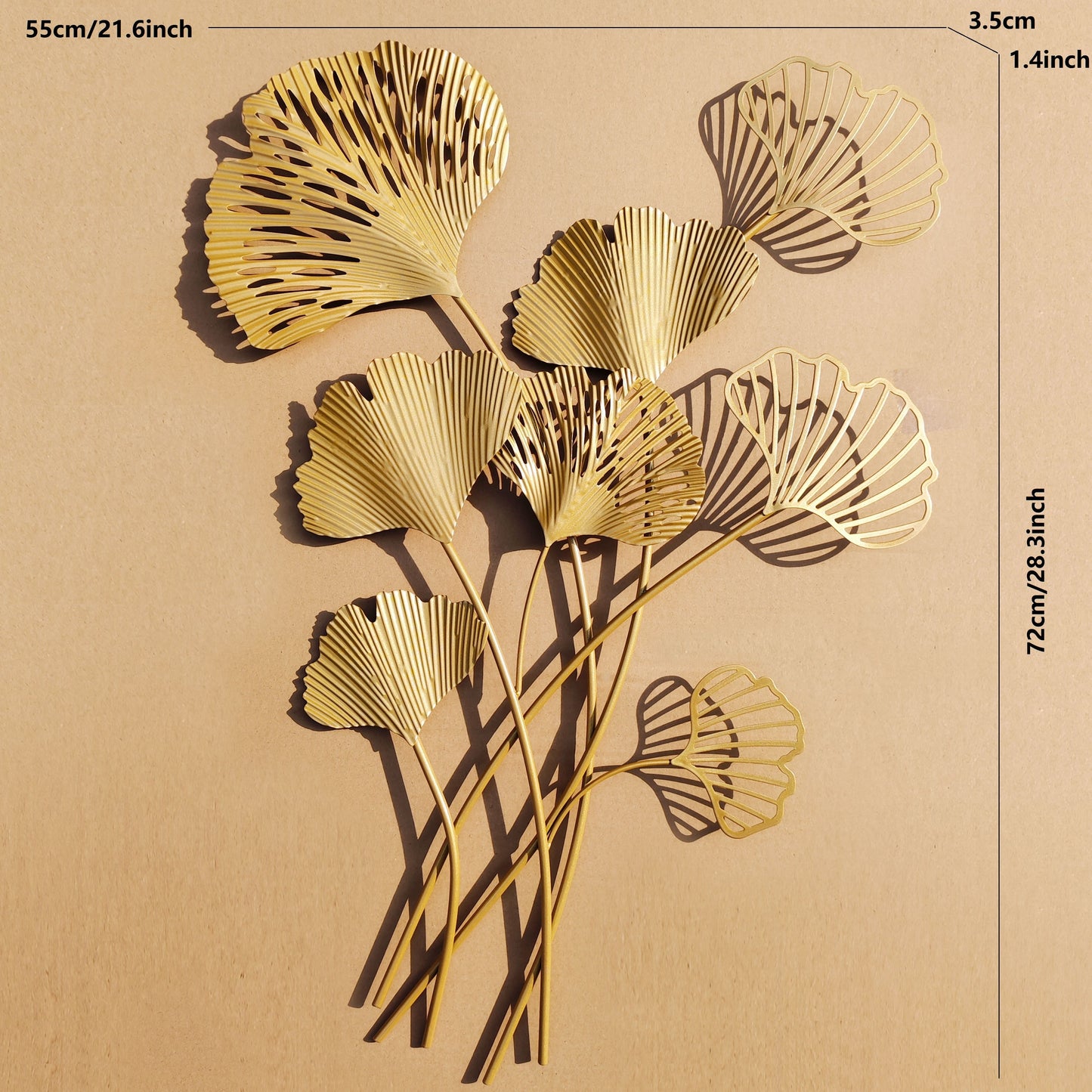Golden Leaf Art Deco Wall Sign – Luxe Accent
