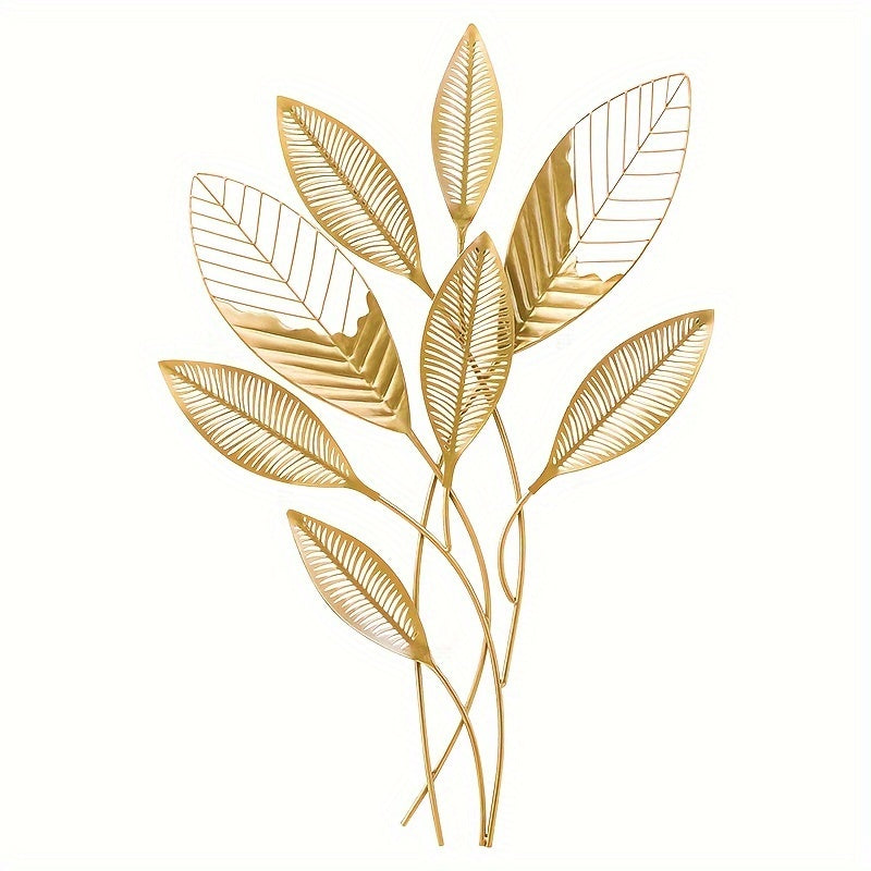 Golden Leaf Art Deco Wall Sign – Luxe Accent