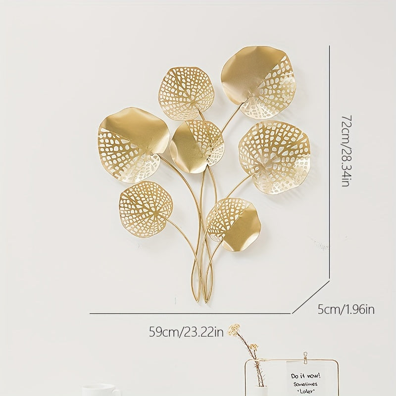 Golden Leaf Art Deco Wall Sign – Luxe Accent