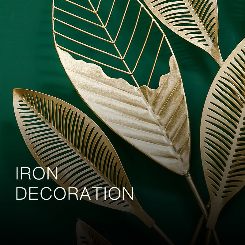 Golden Leaf Art Deco Wall Sign – Luxe Accent