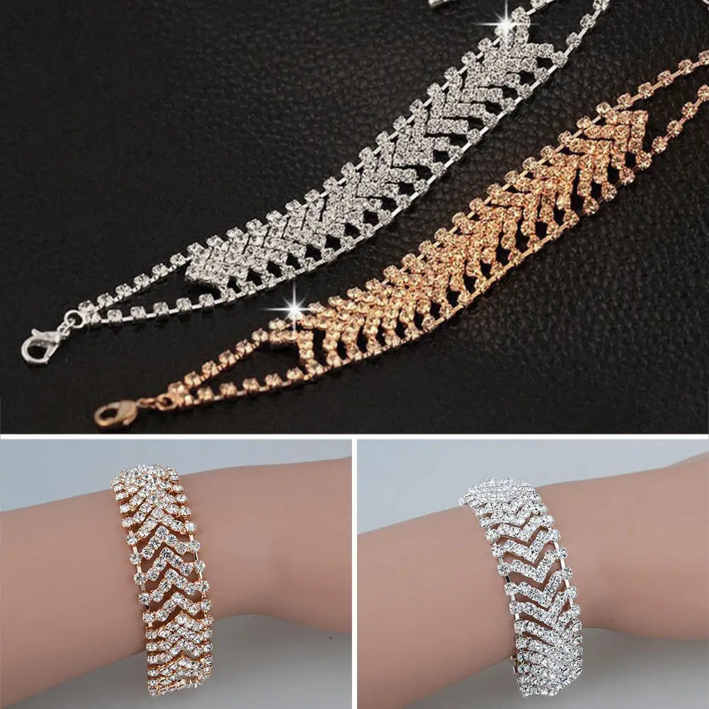 Elegant Rhinestone Chain Bracelet – Sparkle Essential