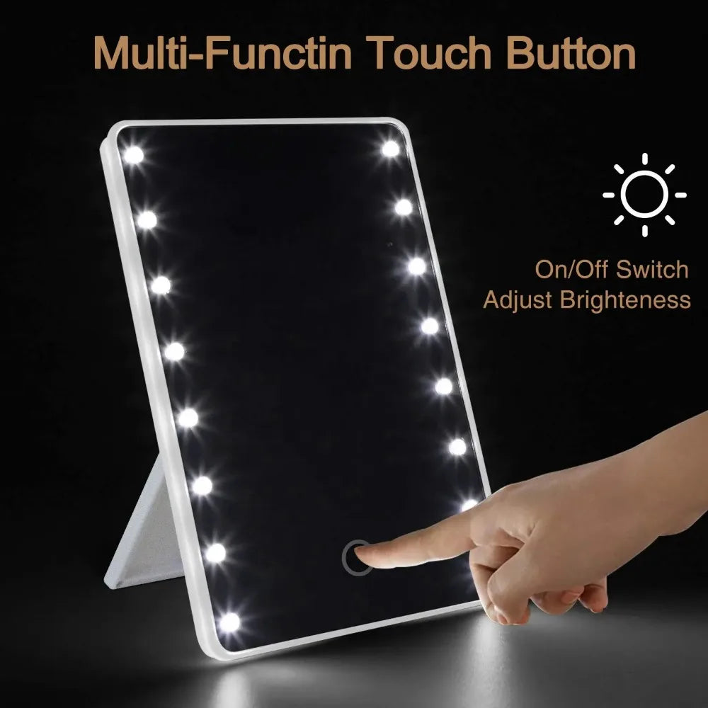 Portable Lighted Vanity Mirror – Touch & Fold Travel