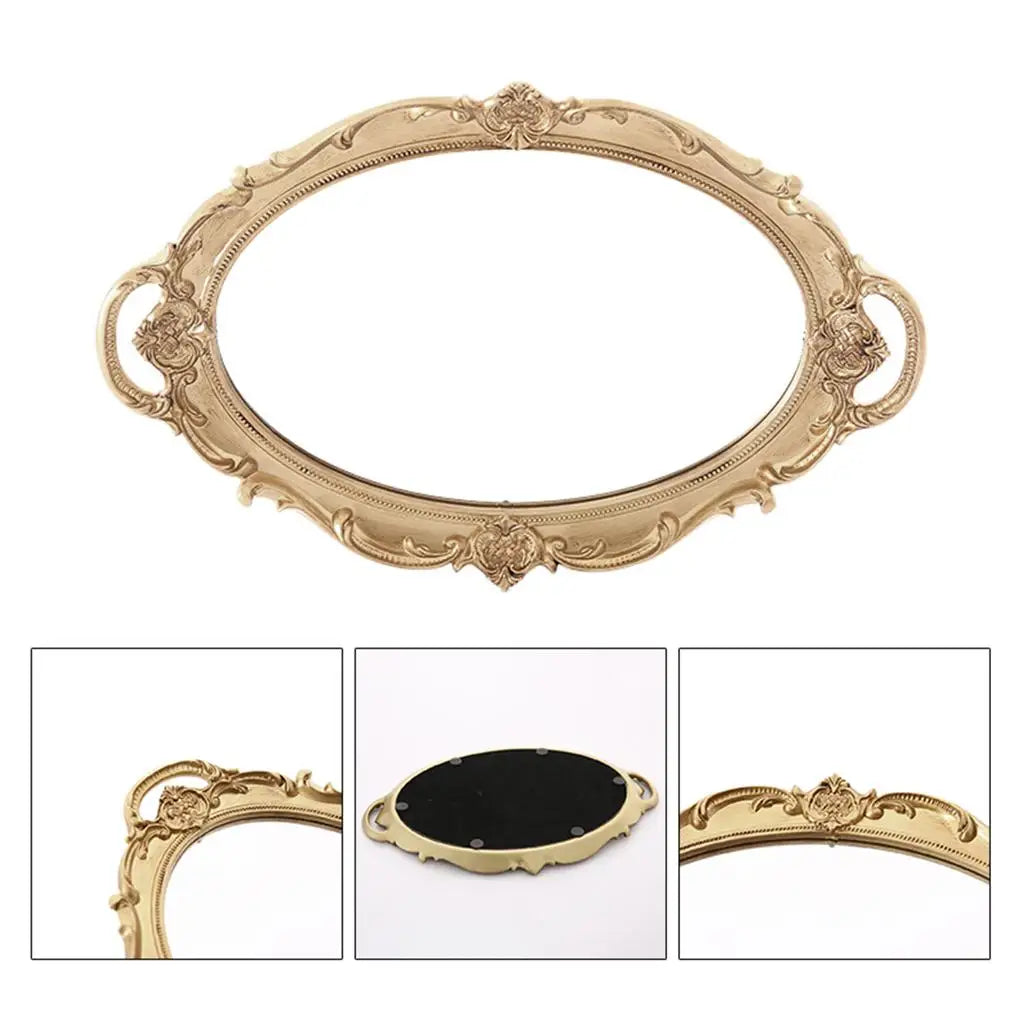 Elegant Mirror-Finish Vanity Tray – Perfume & Jewels