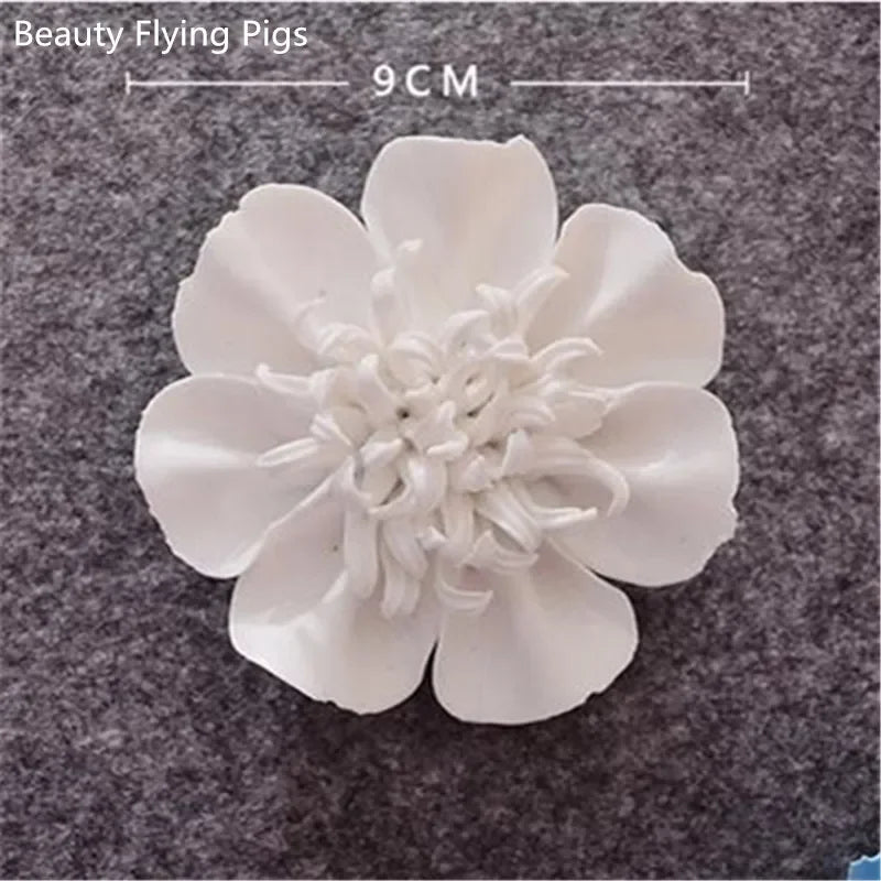 3D Ceramic Flower Wall Art – Aesthetic Home Accent
