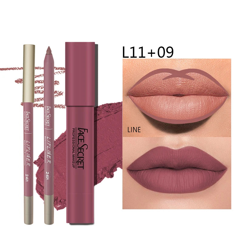 Matte Lip Kit Duo – Waterproof Liner + Lipstick