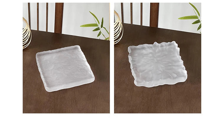 Frosted Glass Plate – Minimal Transparent Dinnerware