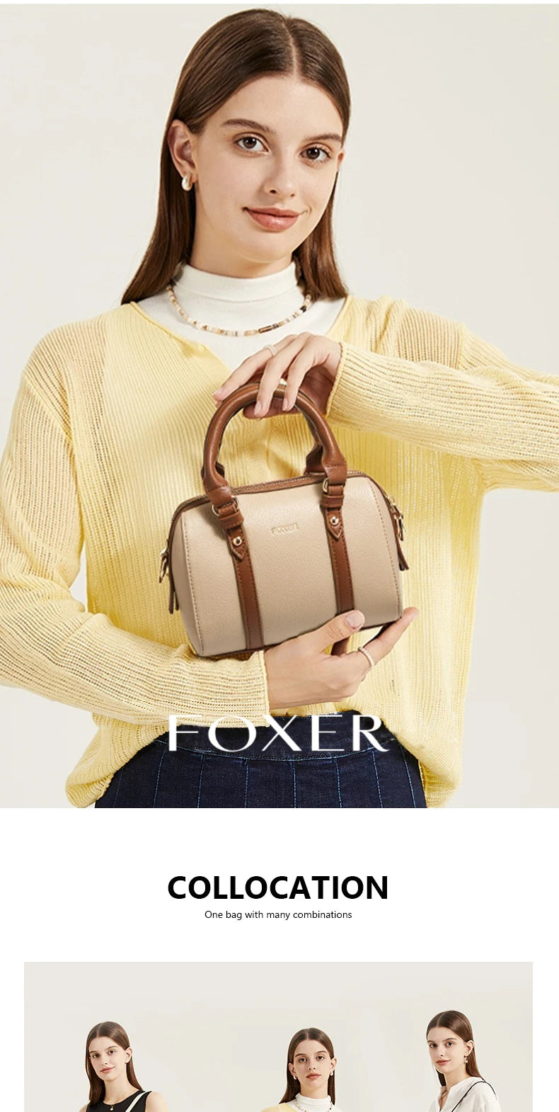 FOXER Pillow Crossbody – Retro Top-Handle Chic