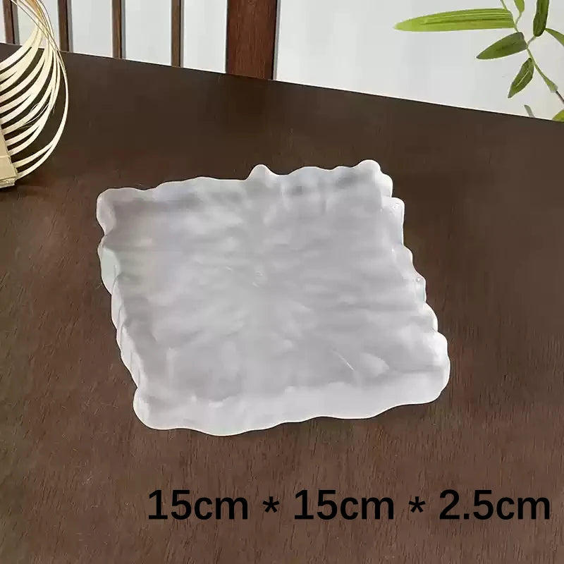 Frosted Glass Plate – Minimal Transparent Dinnerware