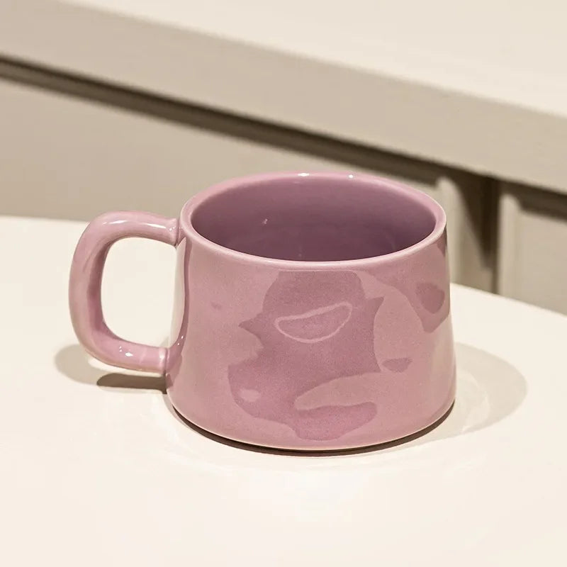 Cute Ceramic Coffee Cup & Saucer – Café Aesthetic