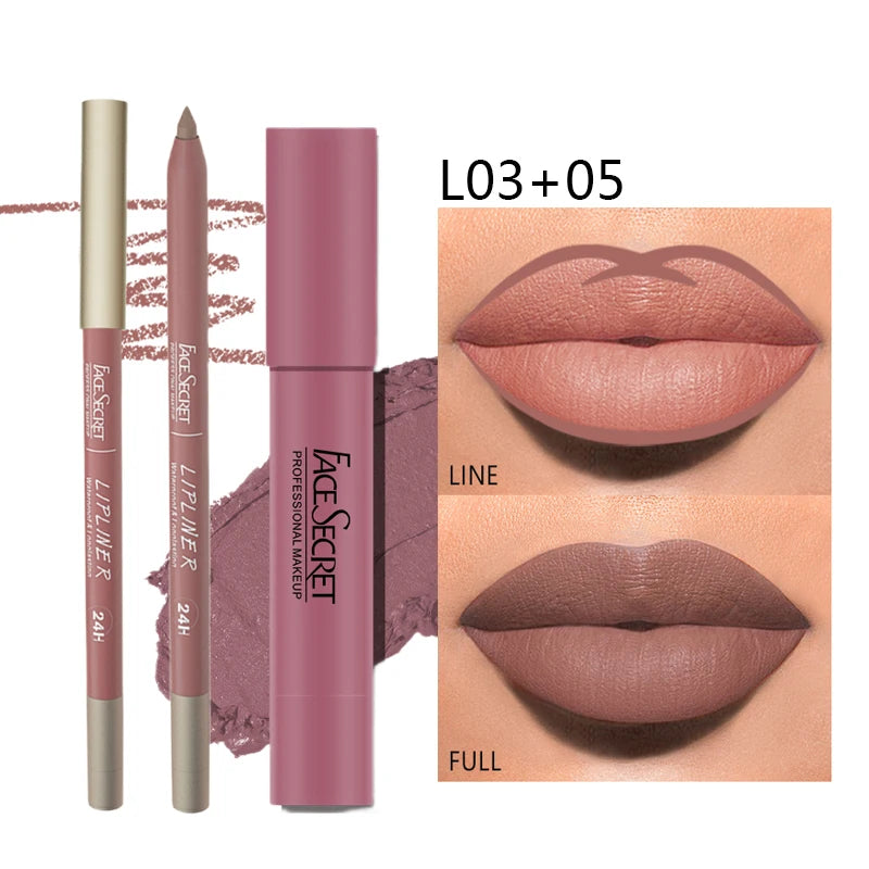 Matte Lip Kit Duo – Waterproof Liner + Lipstick