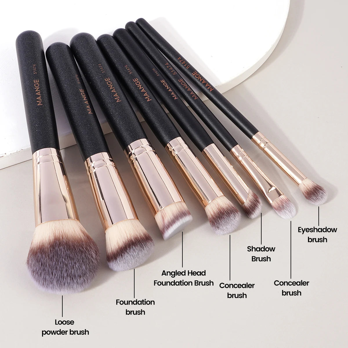 MAANGE 7-Piece Makeup Brush Set – Everyday Essentials