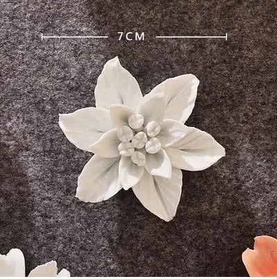 3D Ceramic Flower Wall Art – Aesthetic Home Accent