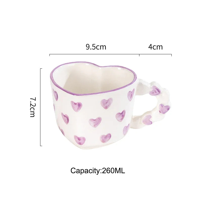 Heart Cup & Saucer – Cute INS Style