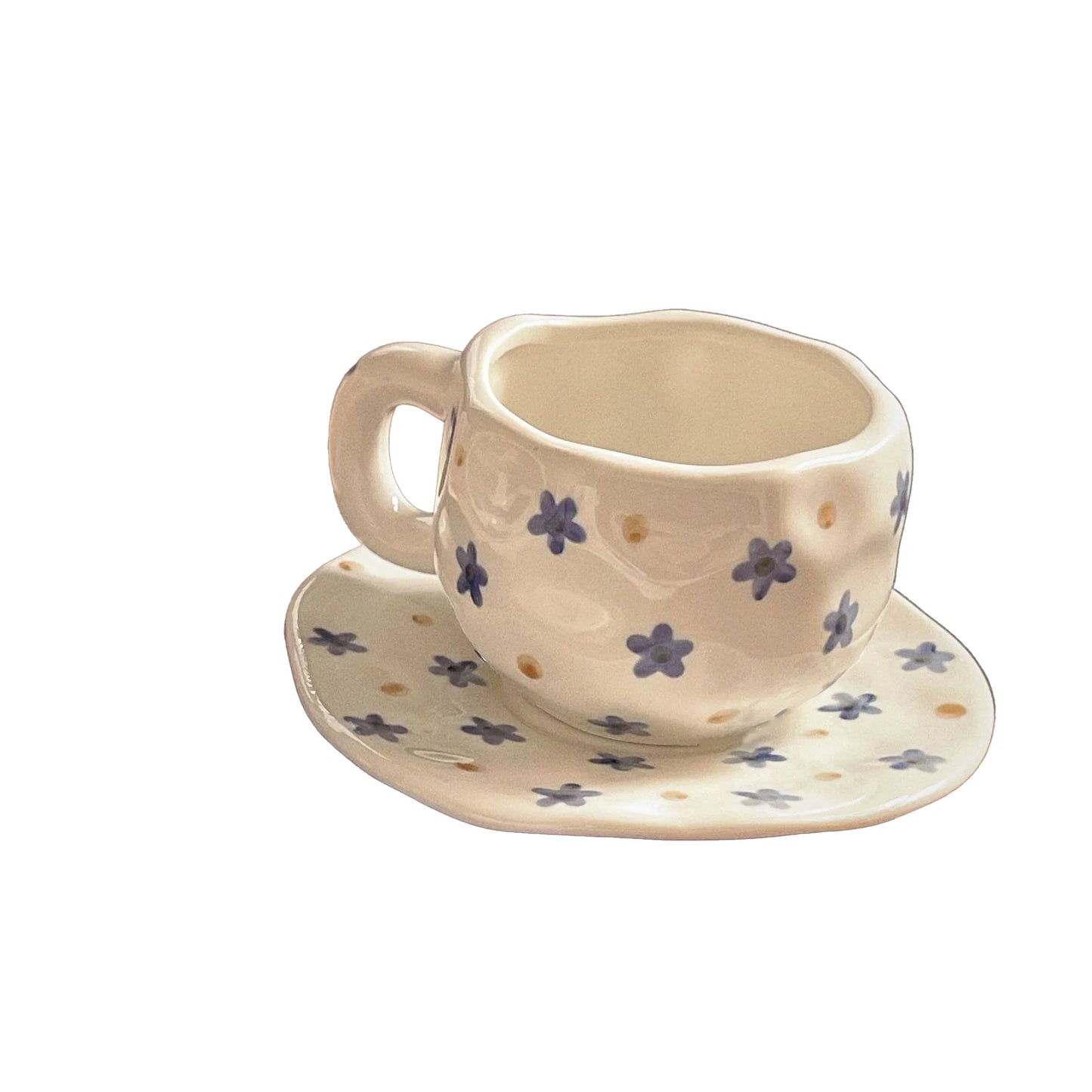 Bloom & Sip Hand-Painted Ceramic Set – Underglaze Floral