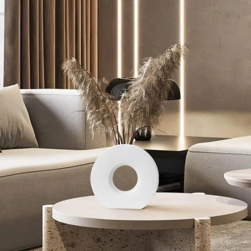 Nordic Donut Vase – Hollow Minimal Sculpture