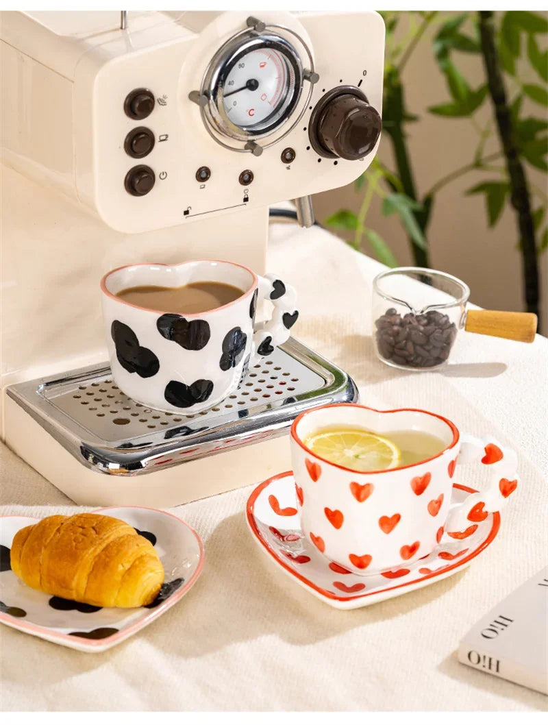 Heart Cup & Saucer – Cute INS Style