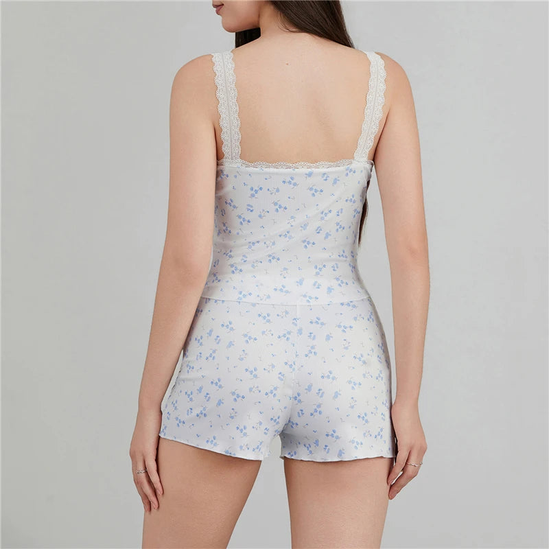 Lace-Trim Pajama Set – Soft, Sweet & Sexy