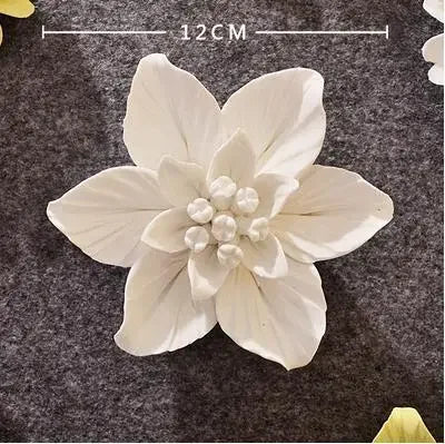 3D Ceramic Flower Wall Art – Aesthetic Home Accent