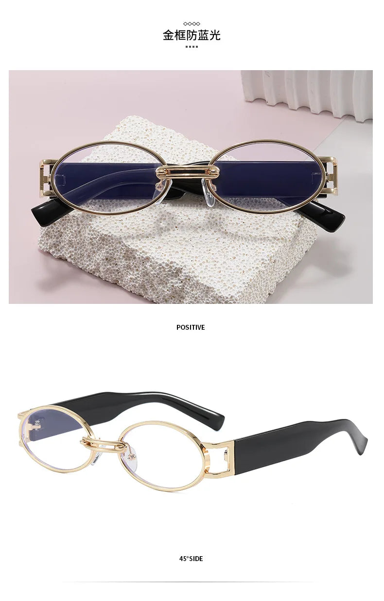 Retro Oval UV400 Sunglasses – Slim Vintage Silhouette