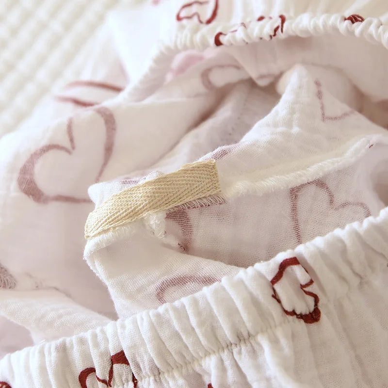 Double-Layer Cotton Sleepwear – Spring/Summer Set