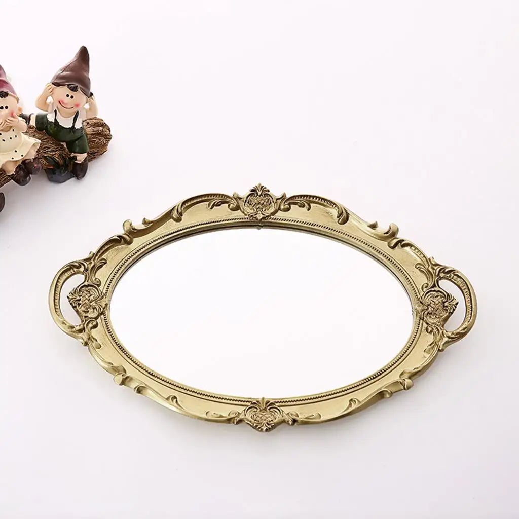 Elegant Mirror-Finish Vanity Tray – Perfume & Jewels