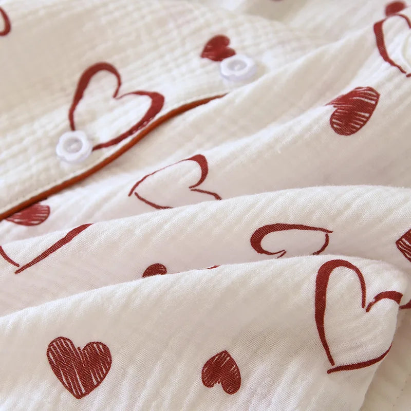 Double-Layer Cotton Sleepwear – Spring/Summer Set