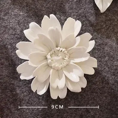3D Ceramic Flower Wall Art – Aesthetic Home Accent