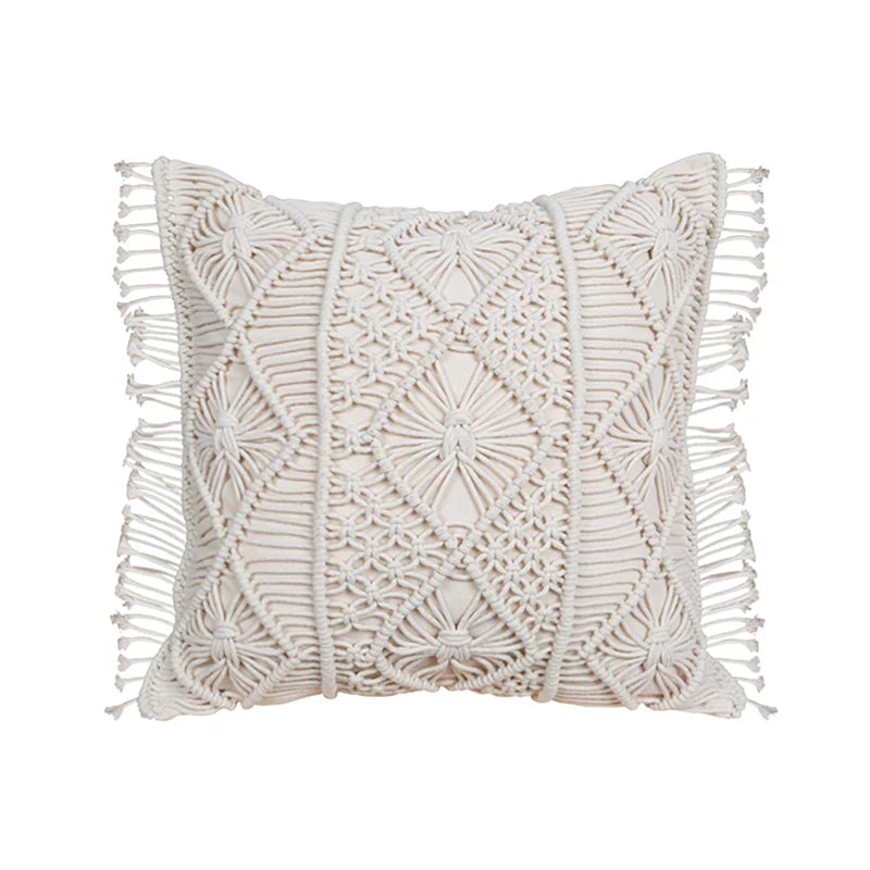 Vintage Geo Handwoven Cushion Cover – Cozy Rope Texture
