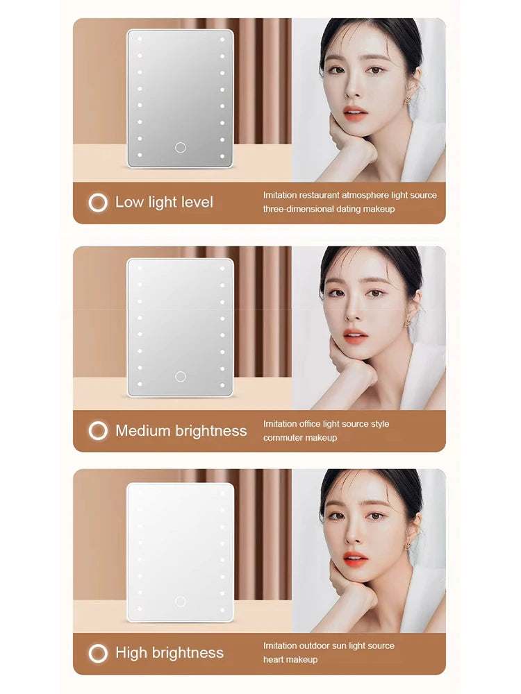 Portable Lighted Vanity Mirror – Touch & Fold Travel