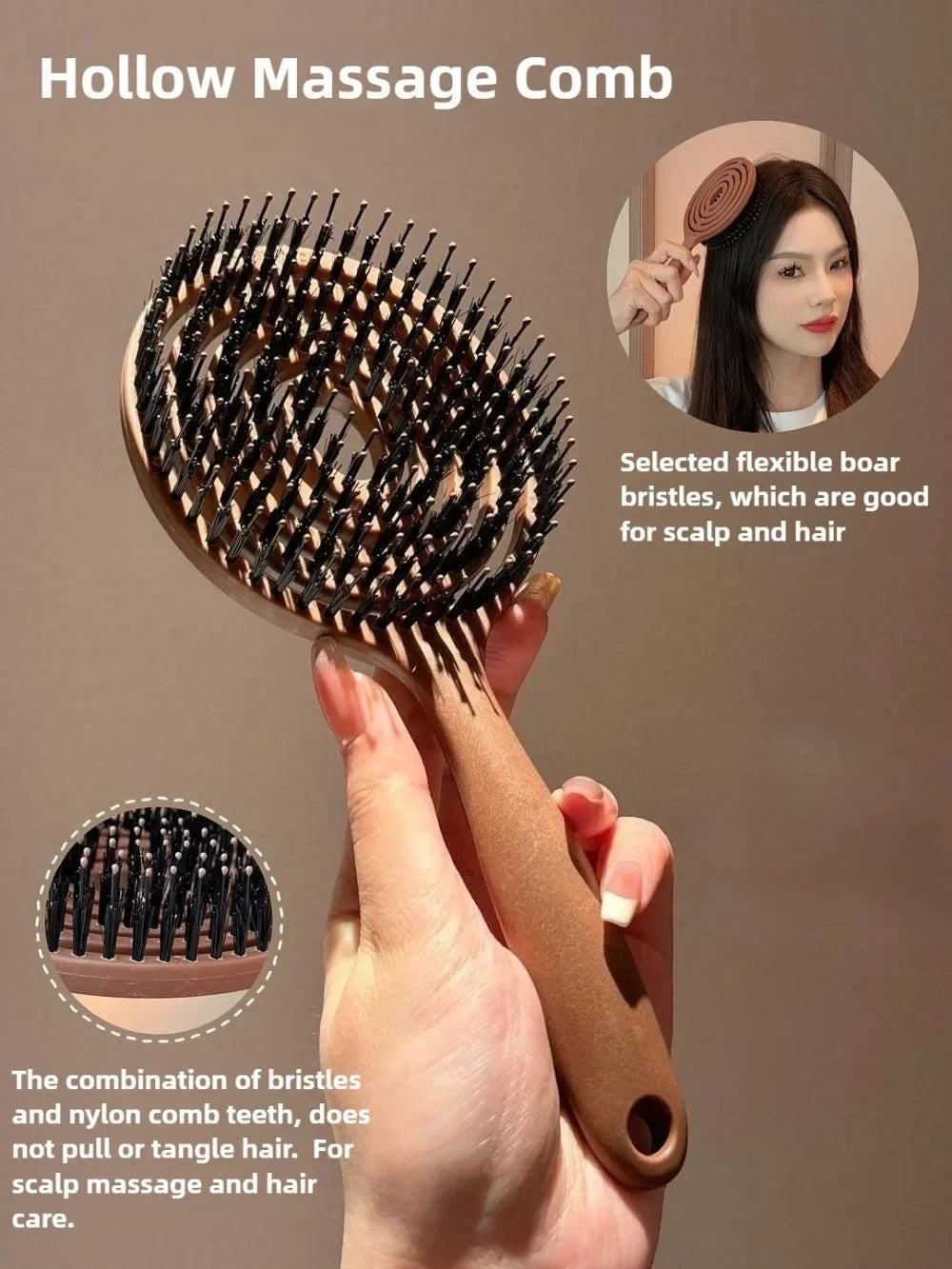 Boar Bristle Detangler – Smooth & Shine