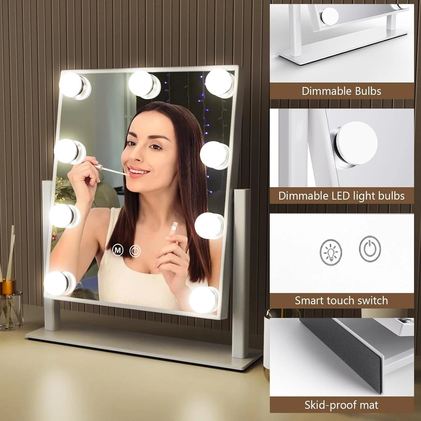 Pro Light Vanity Mirror – 9/12 LED, 3 Colors, 360°
