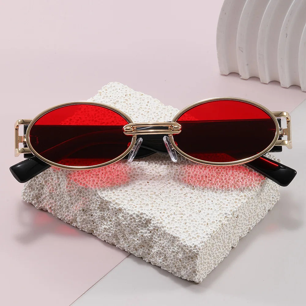 Retro Oval UV400 Sunglasses – Slim Vintage Silhouette