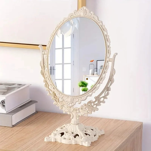 Vintage European Vanity Mirror – Ornate Beauty Accent