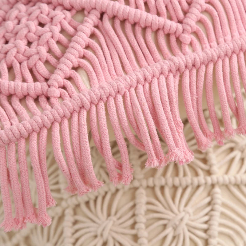 Vintage Geo Handwoven Cushion Cover – Cozy Rope Texture