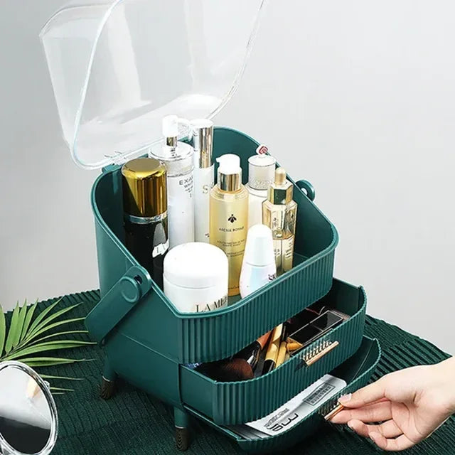 Dustproof Desktop Organizer – Clear Stack System