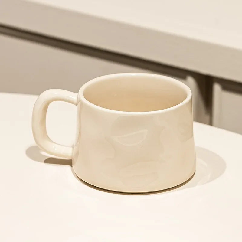 Cute Ceramic Coffee Cup & Saucer – Café Aesthetic