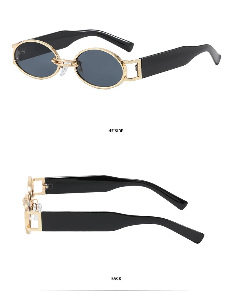 Retro Oval UV400 Sunglasses – Slim Vintage Silhouette