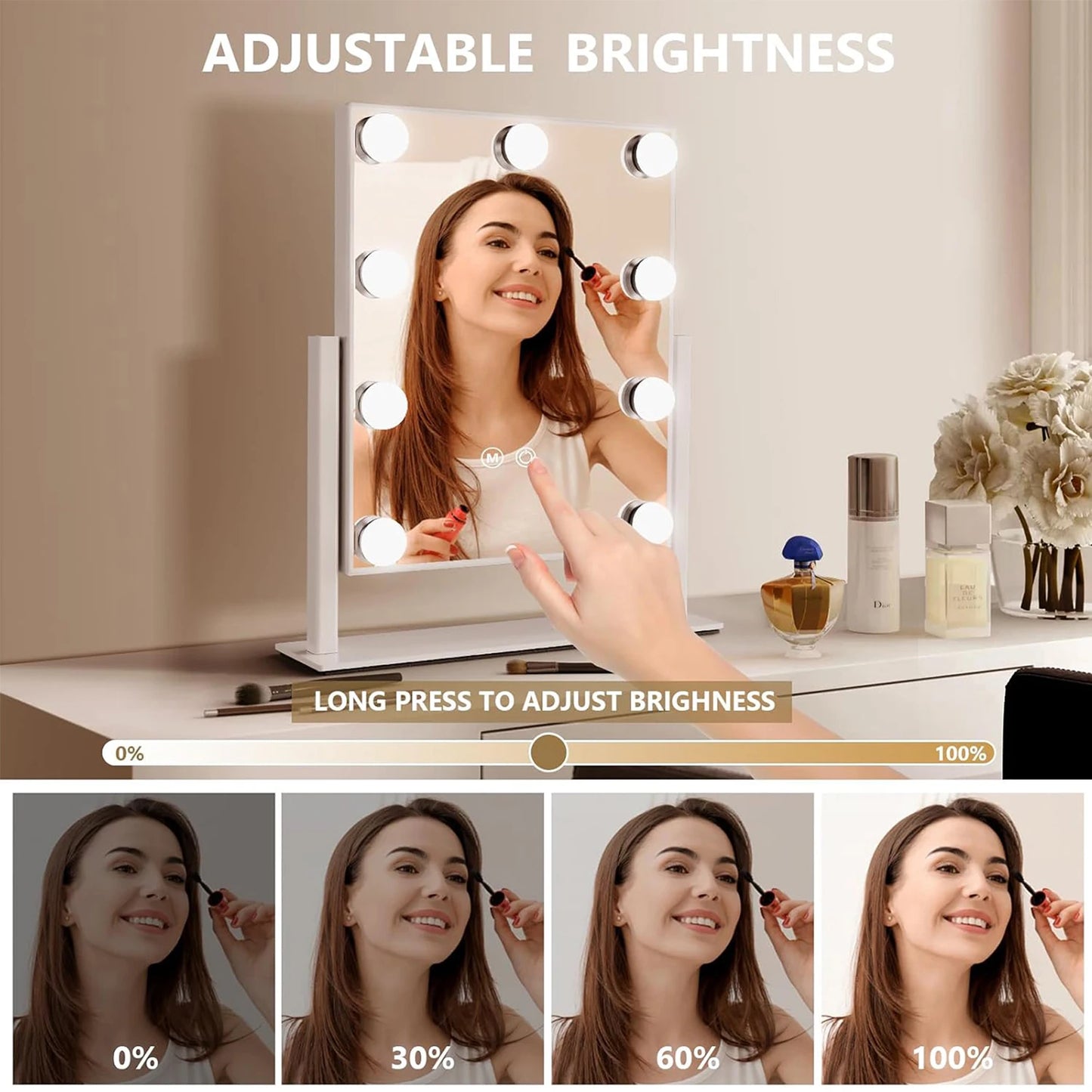 Pro Light Vanity Mirror – 9/12 LED, 3 Colors, 360°